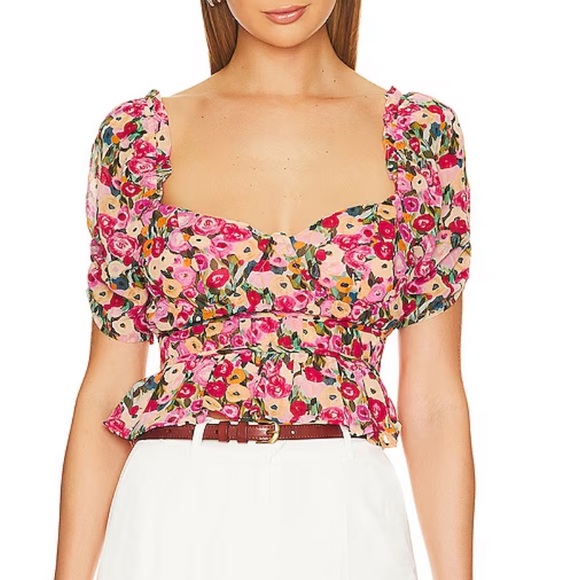 Astr Tops - NWOT ASTR the Label Nayeli Top in Red Multi Floral